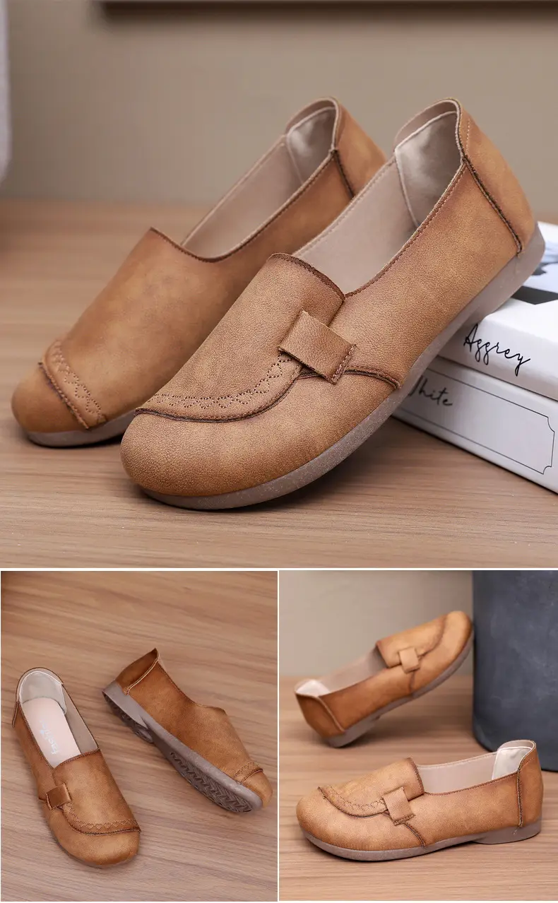 Mom's Shoes Flats for Women 2025 Spring and Autum New Soft-Soled Comfortable Slip-On Beanie Shoes Old Beijing Cloth Shoes for Women — feature 25