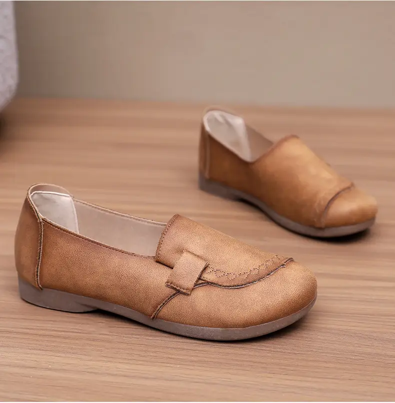 Mom's Shoes Flats for Women 2025 Spring and Autum New Soft-Soled Comfortable Slip-On Beanie Shoes Old Beijing Cloth Shoes for Women — feature 26