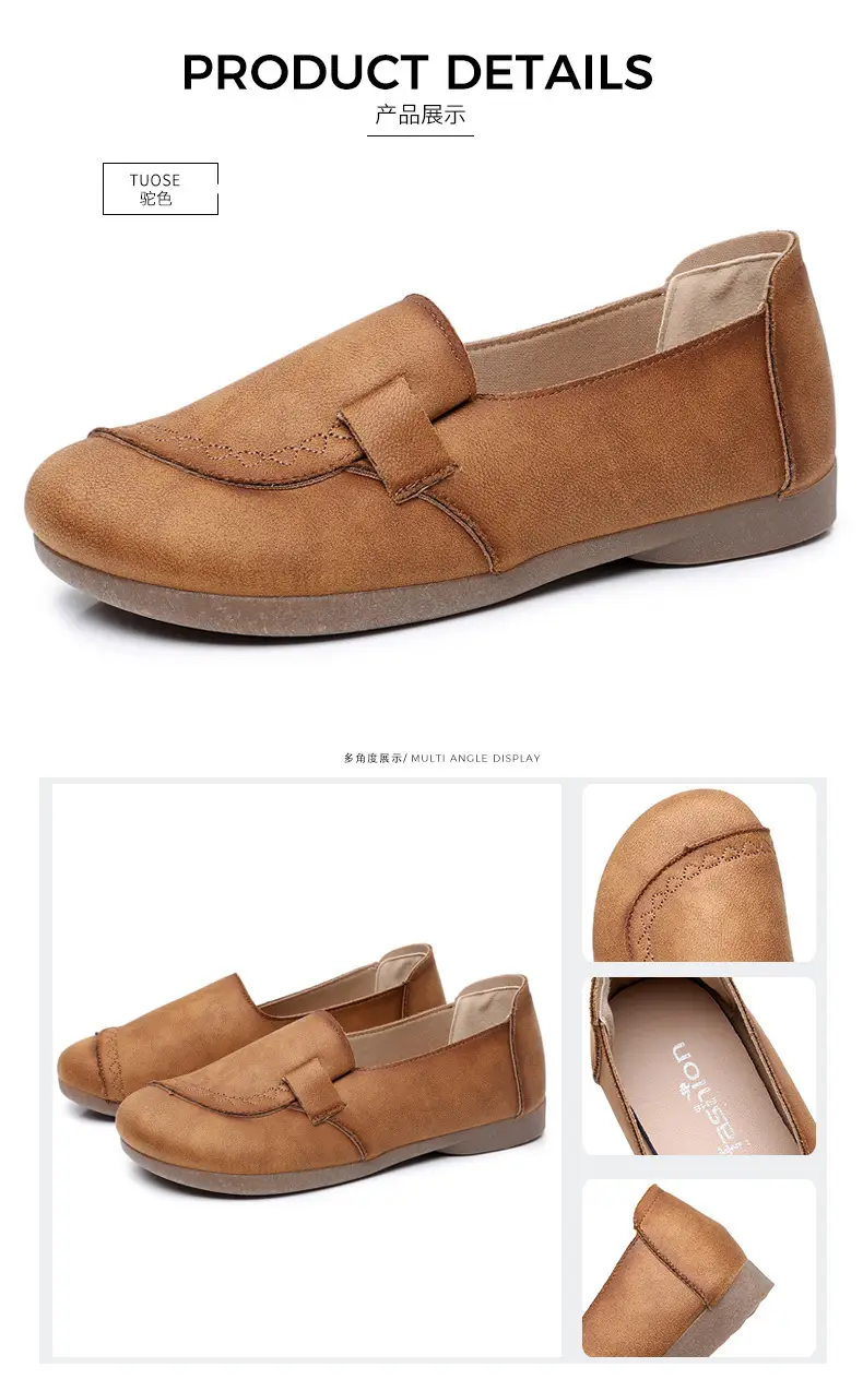 Mom's Shoes Flats for Women 2025 Spring and Autum New Soft-Soled Comfortable Slip-On Beanie Shoes Old Beijing Cloth Shoes for Women — feature 34