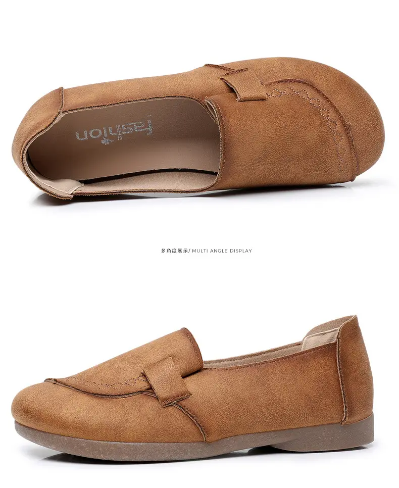 Mom's Shoes Flats for Women 2025 Spring and Autum New Soft-Soled Comfortable Slip-On Beanie Shoes Old Beijing Cloth Shoes for Women — feature 35