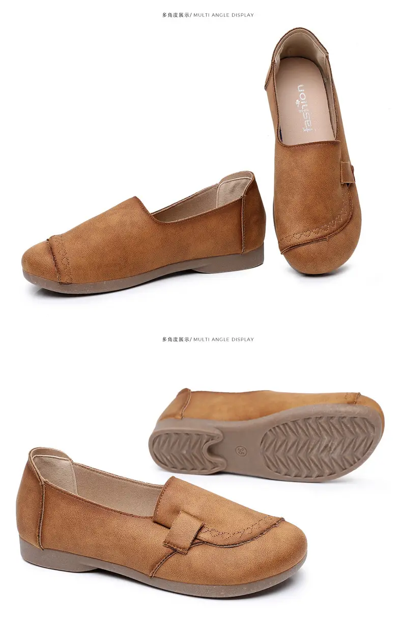 Mom's Shoes Flats for Women 2025 Spring and Autum New Soft-Soled Comfortable Slip-On Beanie Shoes Old Beijing Cloth Shoes for Women — feature 36