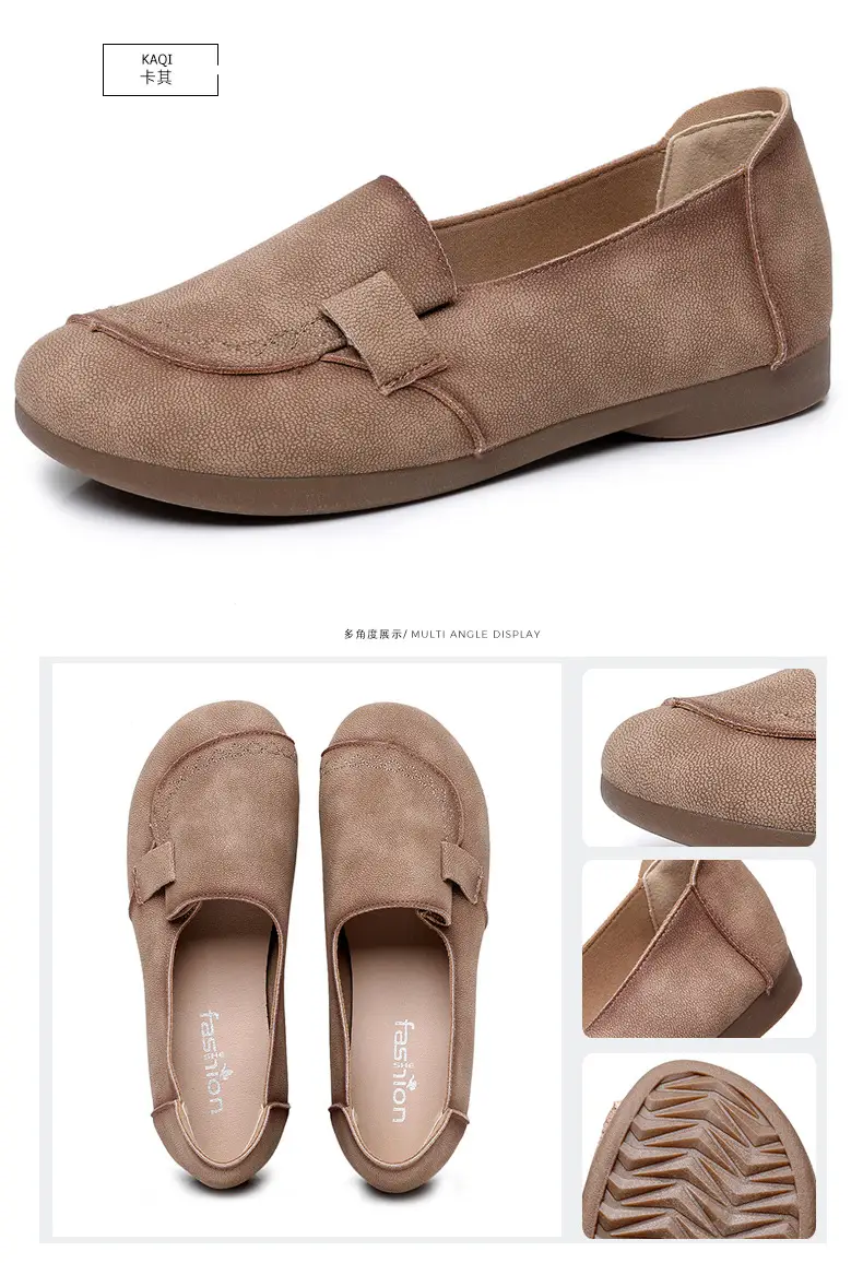 Mom's Shoes Flats for Women 2025 Spring and Autum New Soft-Soled Comfortable Slip-On Beanie Shoes Old Beijing Cloth Shoes for Women — feature 37