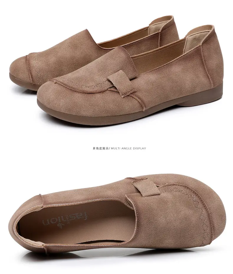 Mom's Shoes Flats for Women 2025 Spring and Autum New Soft-Soled Comfortable Slip-On Beanie Shoes Old Beijing Cloth Shoes for Women — feature 38