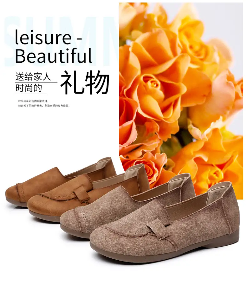 Mom's Shoes Flats for Women 2025 Spring and Autum New Soft-Soled Comfortable Slip-On Beanie Shoes Old Beijing Cloth Shoes for Women — feature 6
