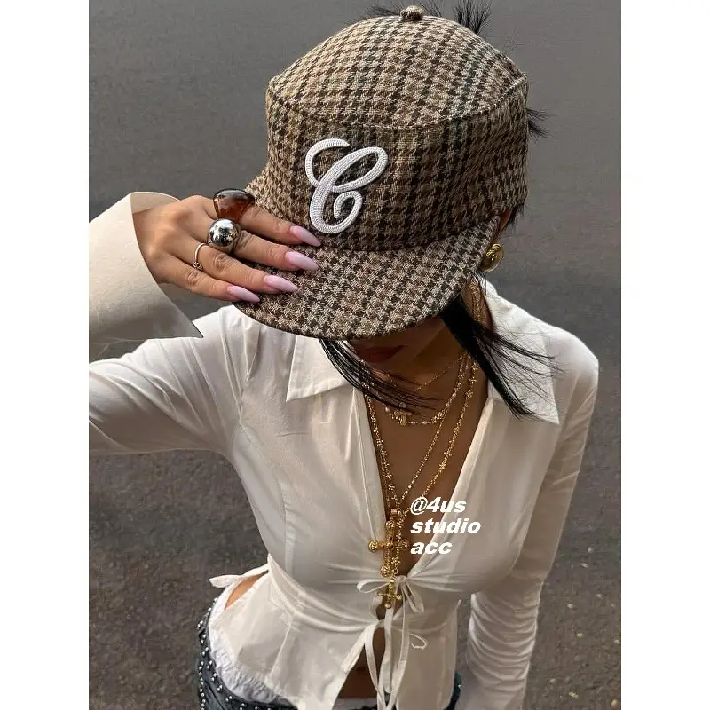 Women Flat Cap with 3D Embroidery & Duckbill Design - Image 5