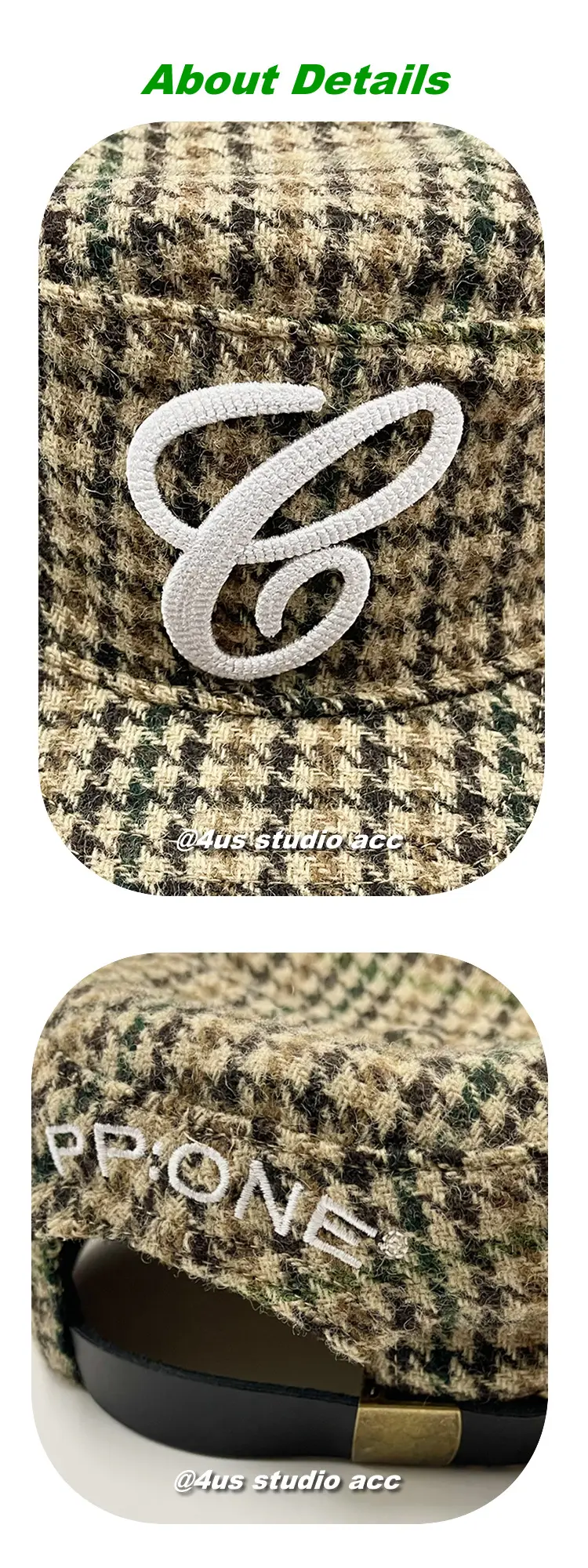 Women Flat Cap with 3D Embroidery & Duckbill Design — feature 2