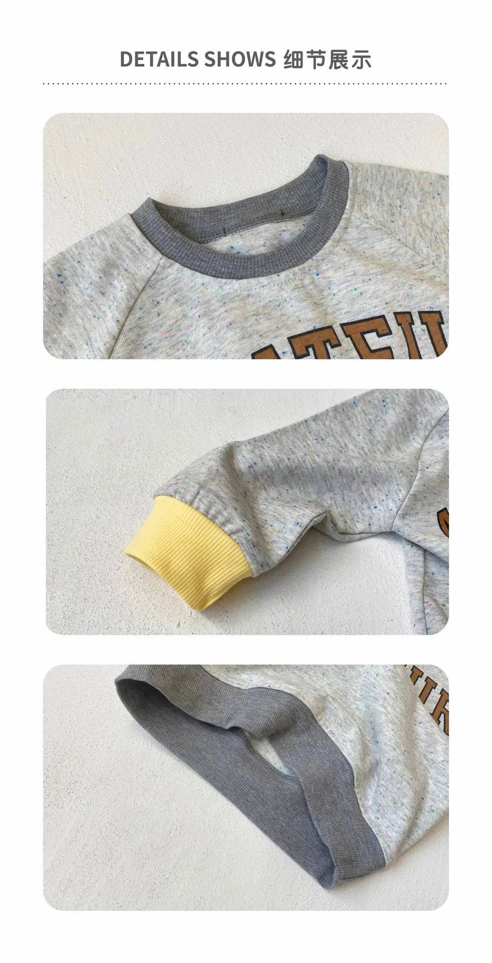 2025 Kids Sweatshirt Set Cotton Round Neck Letter Print — feature 11