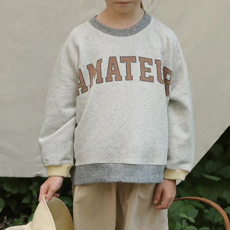 2025 Kids Sweatshirt Set Cotton Round Neck Letter Print — feature 12