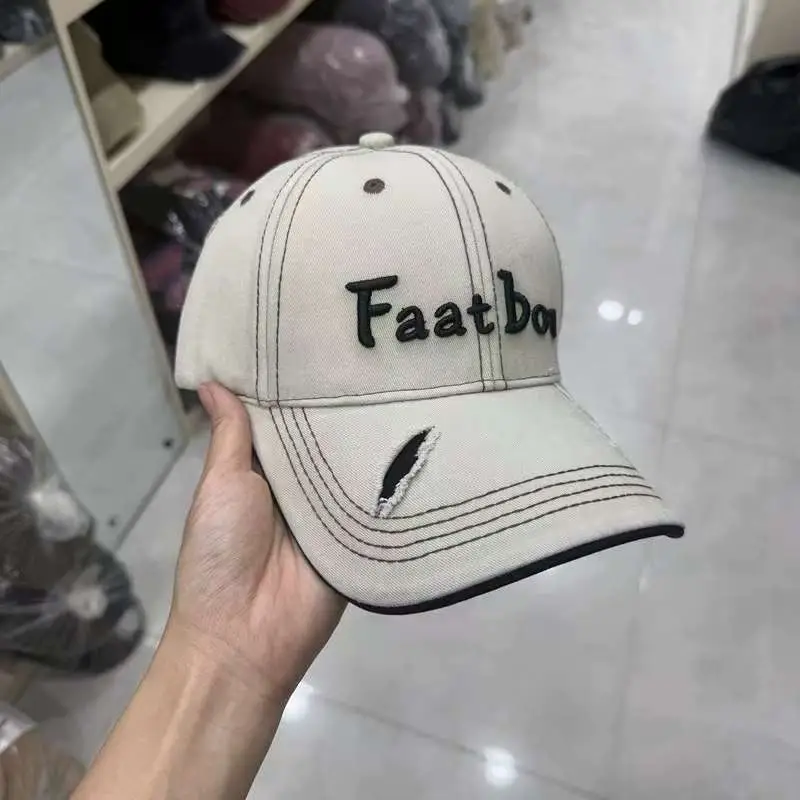 Vintage Distressed Women's Cap Fat Bou Black - Image 8