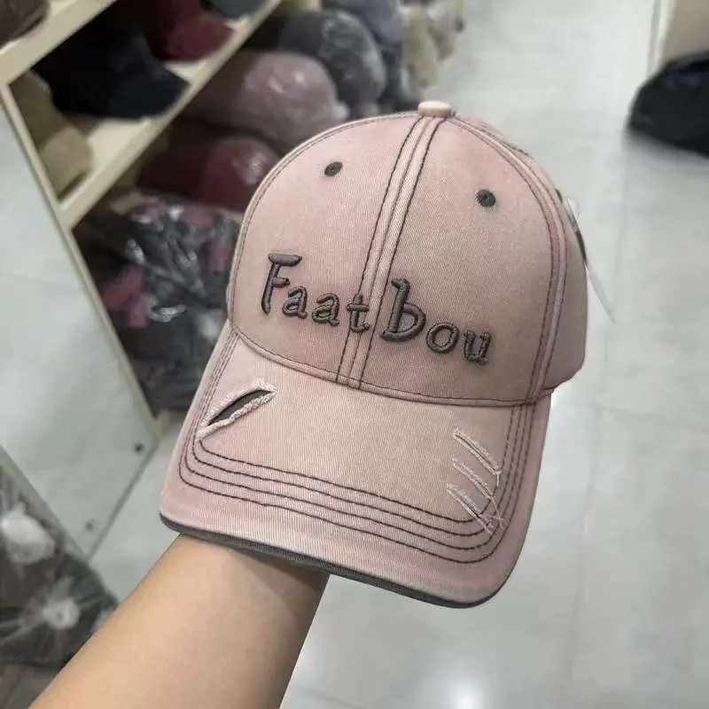 Vintage Distressed Women's Cap Fat Bou Black — feature 7