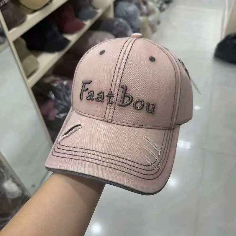 Vintage Distressed Women's Cap Fat Bou Black — feature 8