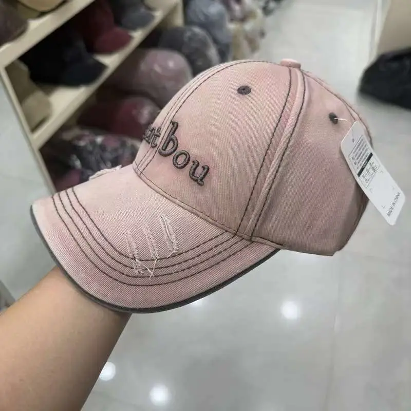 Vintage Distressed Women's Cap Fat Bou Black — feature 9