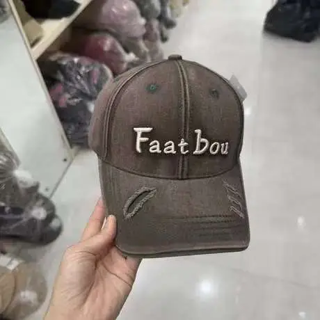 Vintage Distressed Women's Cap Fat Bou Black - Image 3