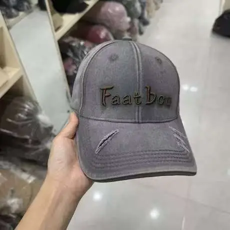 Vintage Distressed Women's Cap Fat Bou Black - Image 5