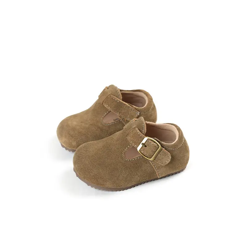 Girls Birkenstock Shoes Brown Soft-Soled Walking