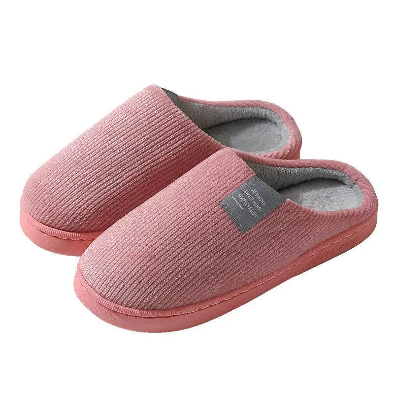 Autumn and Winter Cotton Slippers for Women and Couples, Indoor Home Thick-Soled Non-Slip Cotton Slippers, Plush Slippers for Men, Cold-Proof