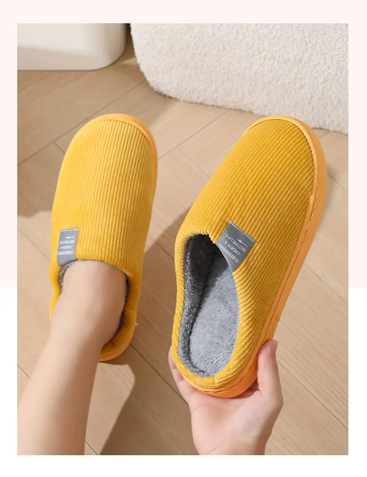 Autumn and Winter Cotton Slippers for Women and Couples, Indoor Home Thick-Soled Non-Slip Cotton Slippers, Plush Slippers for Men, Cold-Proof — feature 17