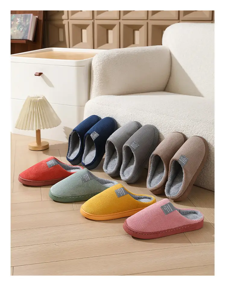 Autumn and Winter Cotton Slippers for Women and Couples, Indoor Home Thick-Soled Non-Slip Cotton Slippers, Plush Slippers for Men, Cold-Proof — feature 19