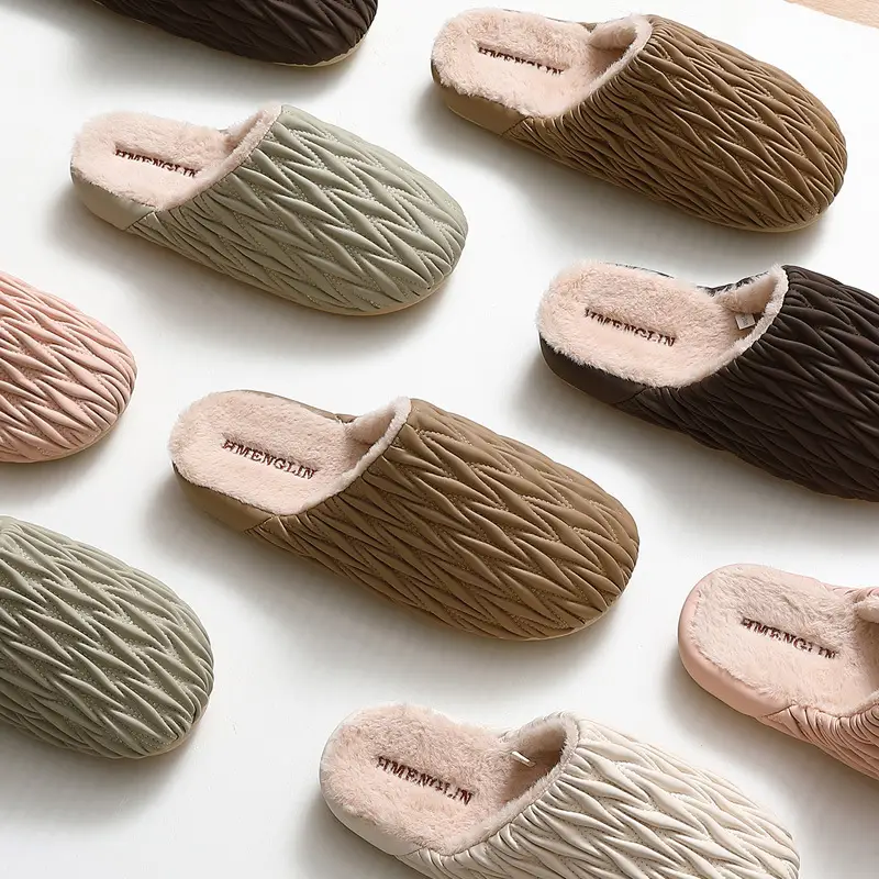 Men's Cotton Furry Slippers Warm Autumn Winter 2024 - Image 8
