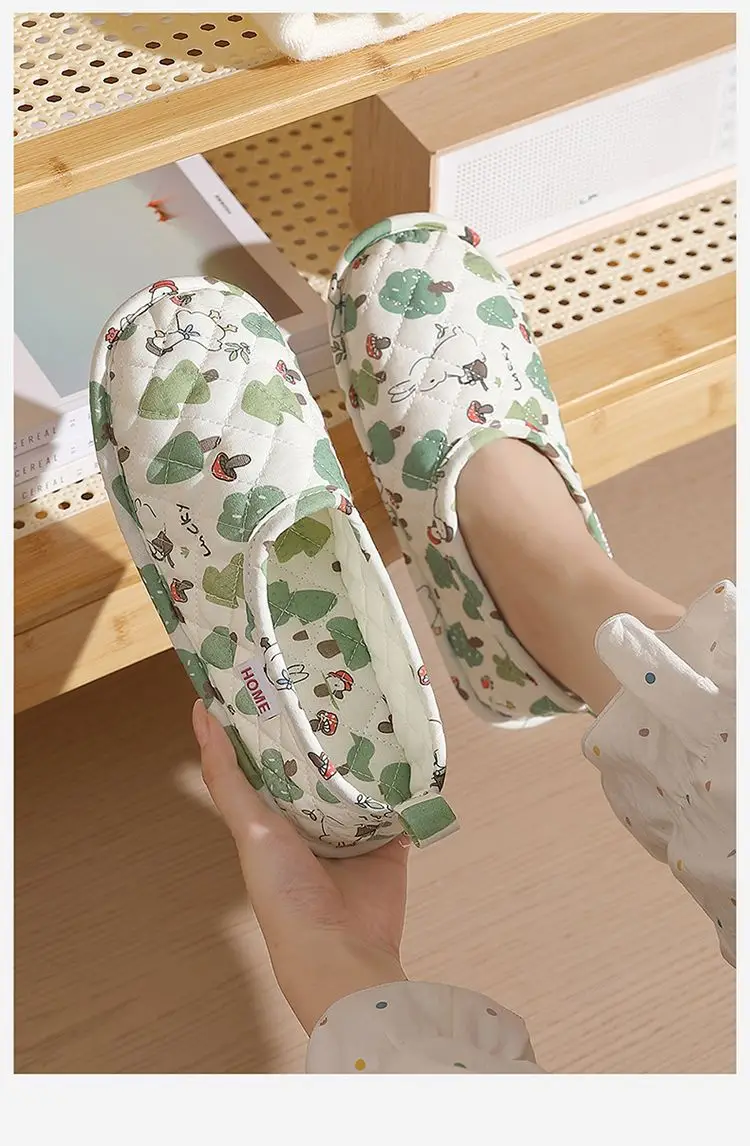 Climbing Mat Slippers for Women 2025 New Indoor Home All-Inclusive Cotton Slippers Breathable Silent Confinement Shoes Summer Thin Style — feature 8