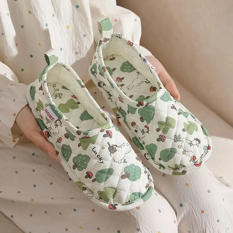 Climbing Mat Slippers for Women 2025 New Indoor Home All-Inclusive Cotton Slippers Breathable Silent Confinement Shoes Summer Thin Style - Image 2