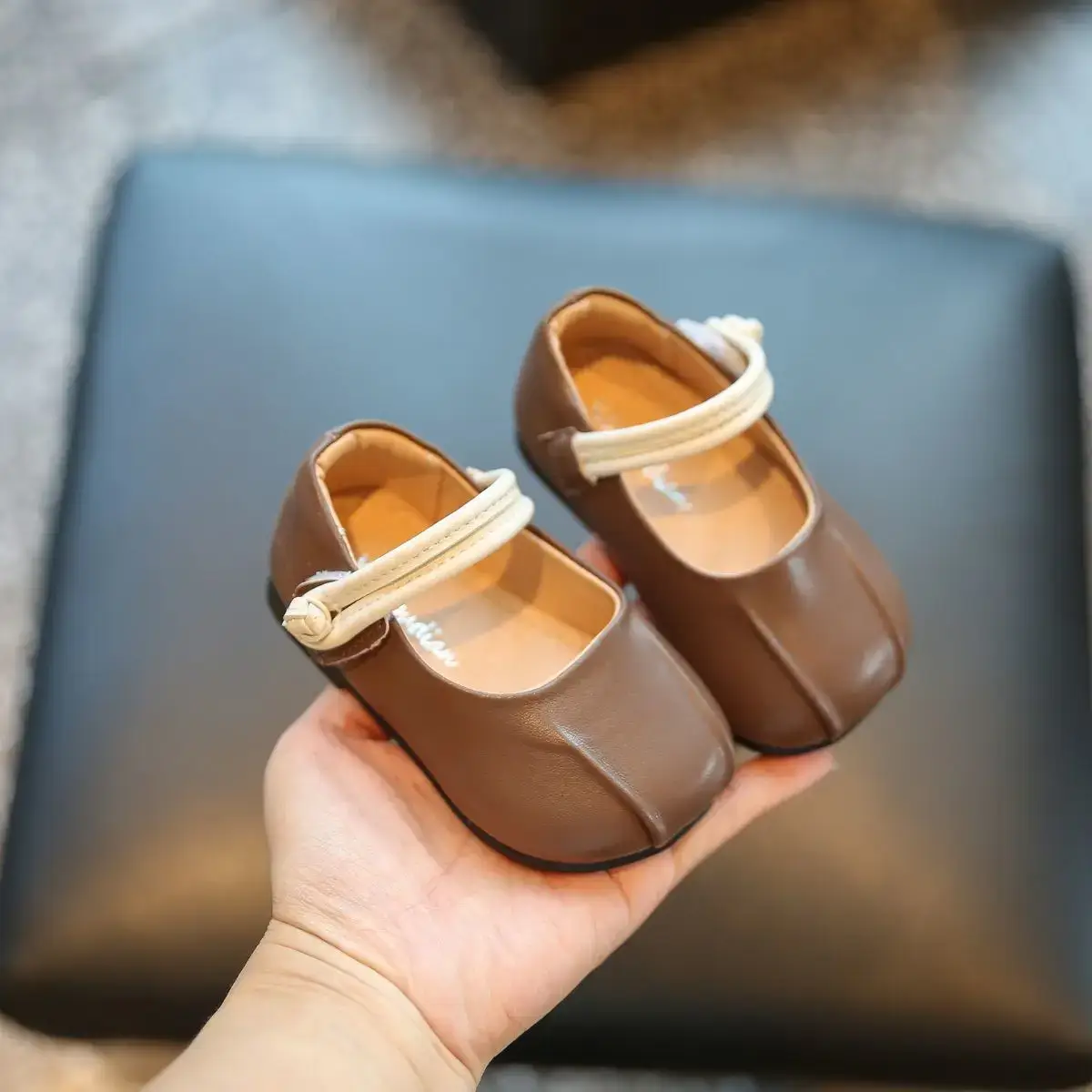 Girls Leather Flats Baby Princess Shoes Soft Sole