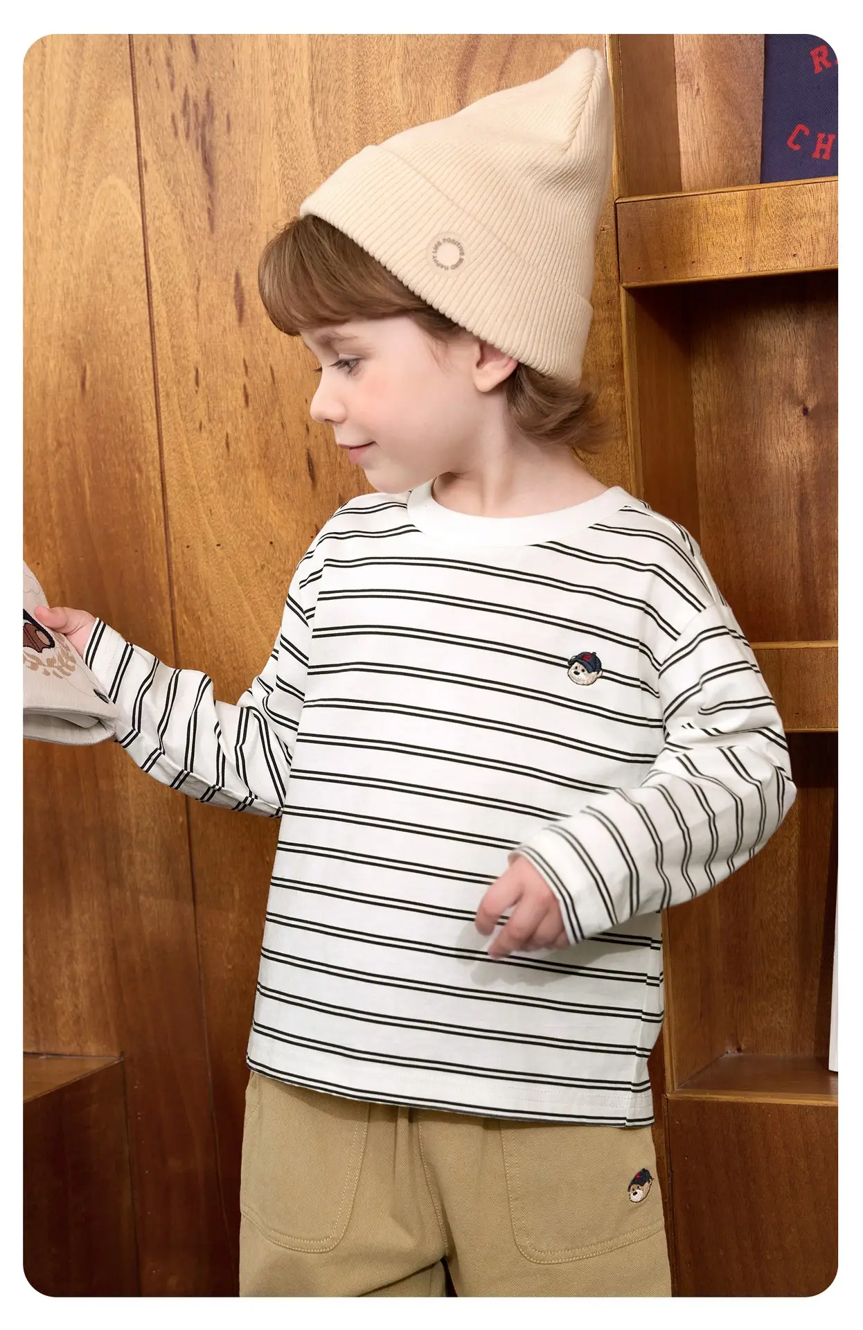 Boys Pure Cotton Striped Long Sleeve T-Shirt Spring Outfit — feature 15
