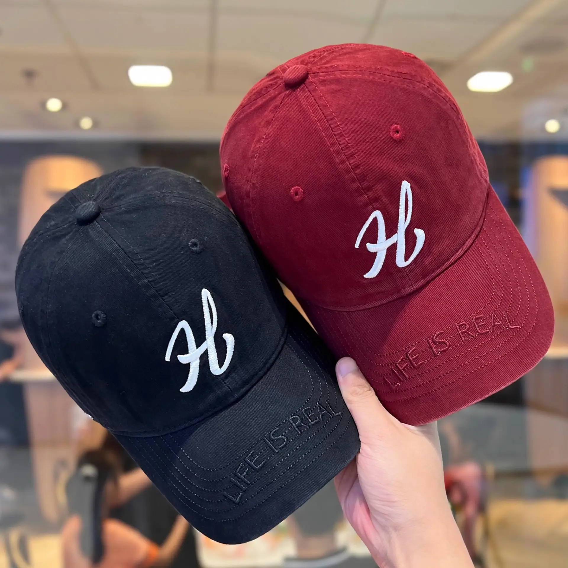 Korean Letter Embroidered Baseball Caps for Women — feature 1