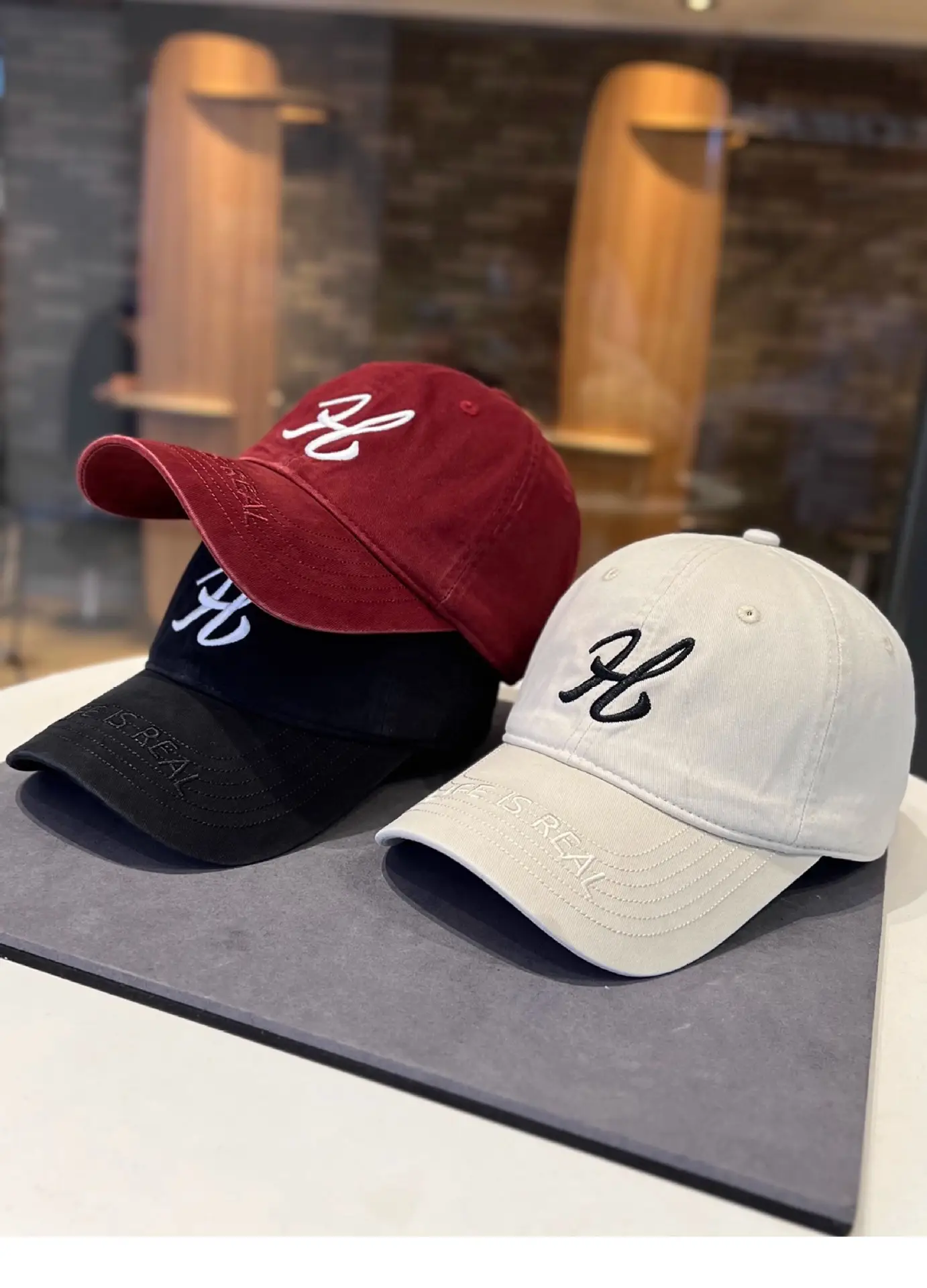 Korean Letter Embroidered Baseball Caps for Women — feature 9