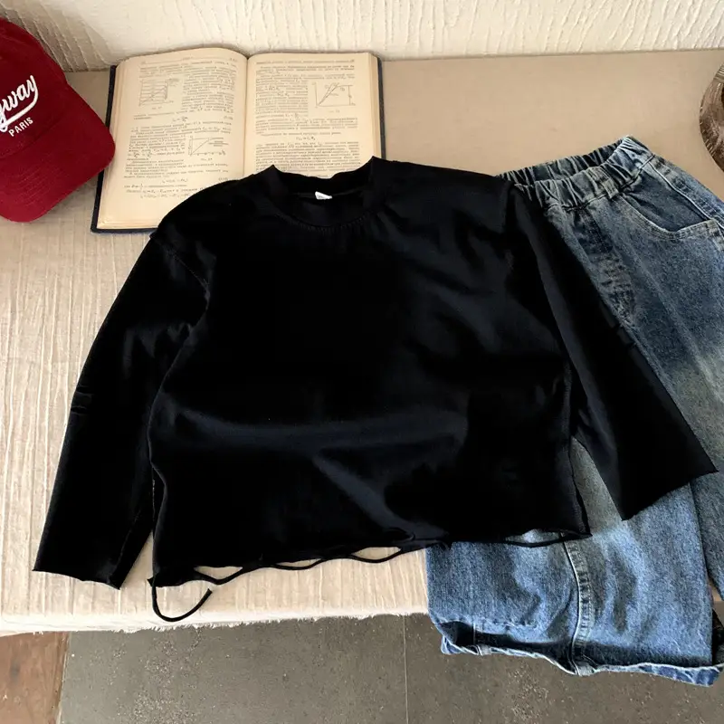 Black Long Sleeve T-Shirt for Boys Autumn 2025 - Image 8
