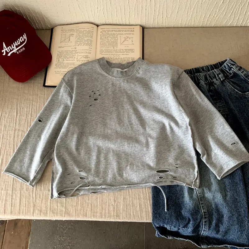 Black Long Sleeve T-Shirt for Boys Autumn 2025 - Image 2
