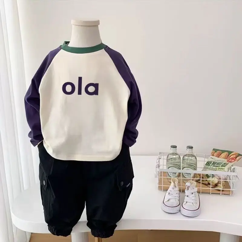 New Arrival Boys Orange "ola" Long Sleeve T-Shirt - Image 4