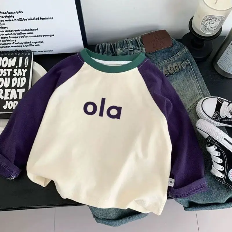 New Arrival Boys Orange "ola" Long Sleeve T-Shirt - Image 5