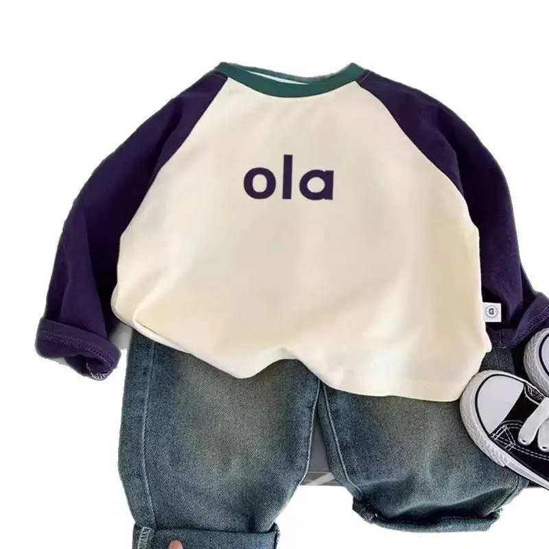 New Arrival Boys Orange "ola" Long Sleeve T-Shirt - Image 6
