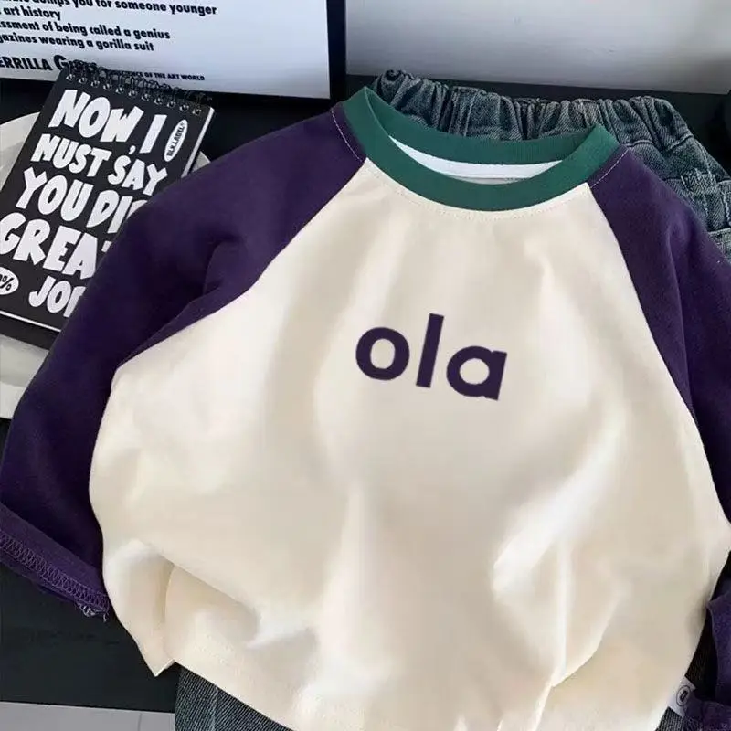 New Arrival Boys Orange "ola" Long Sleeve T-Shirt — feature 3