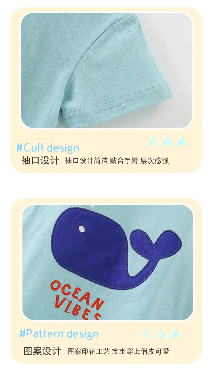 Little Buddy Boys' Blue Whale Print Suit Summer — feature 9