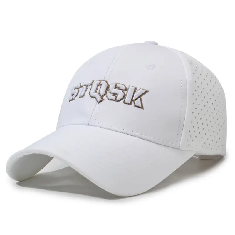 White Korean Style Baseball Cap with Embroidered Letter - Image 3