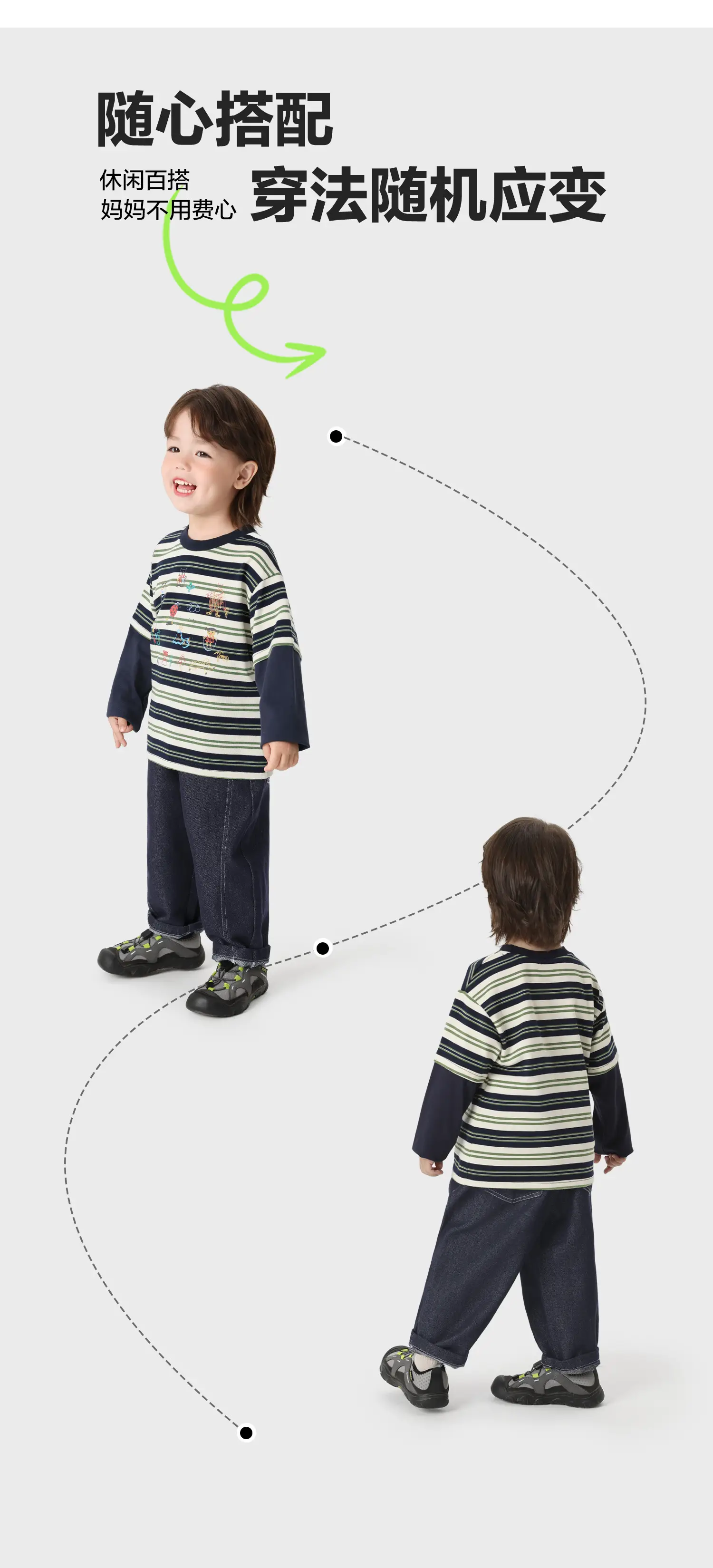 Right European Boys Striped Long Sleeve T-Shirt Autumn Baby 2025 — feature 5