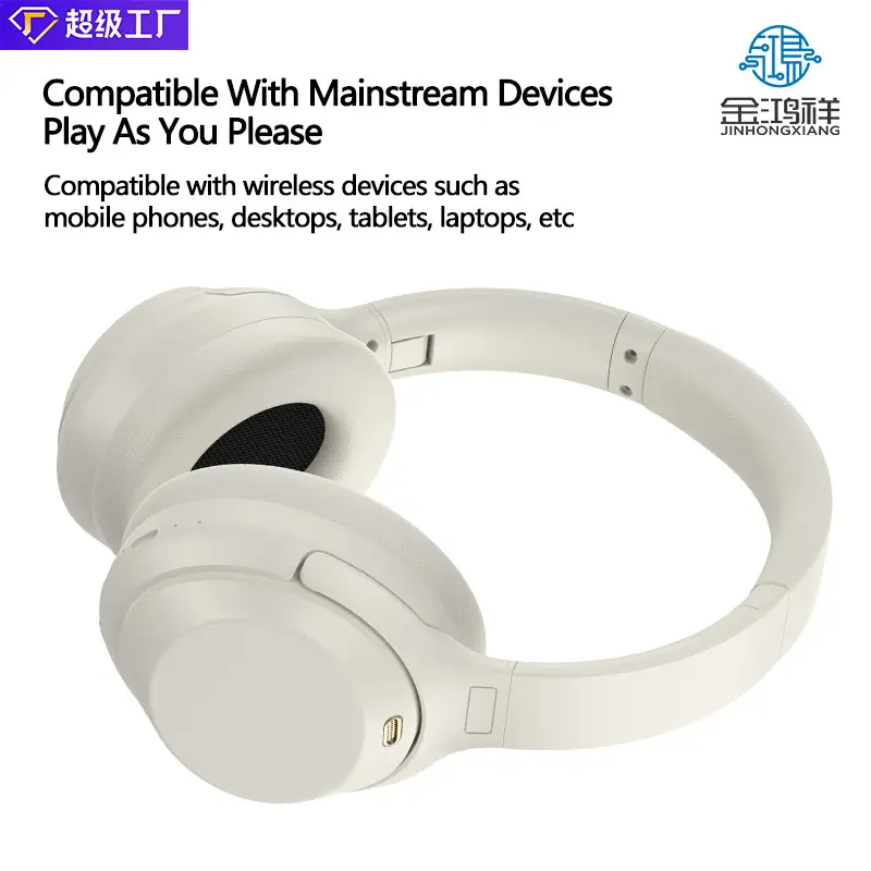 White Bluetooth Headset with ANC & Super Battery - Image 6