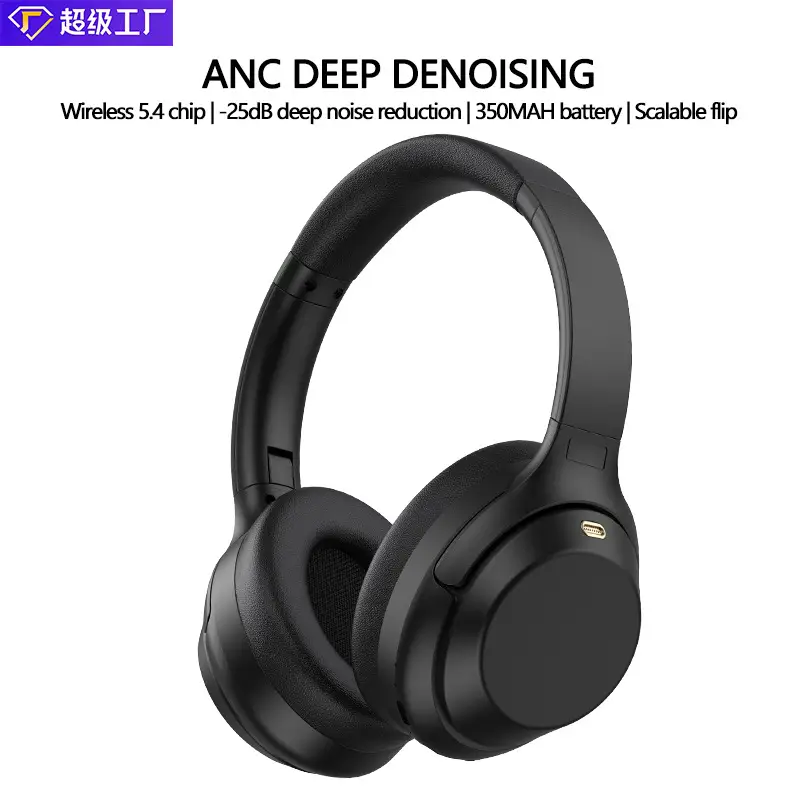 White Bluetooth Headset with ANC & Super Battery - Image 9