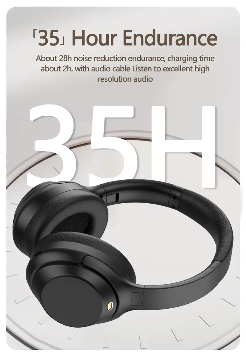 White Bluetooth Headset with ANC & Super Battery β feature 7