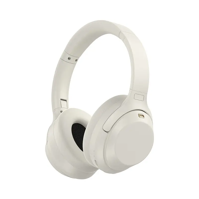 White Bluetooth Headset with ANC & Super Battery - Image 2