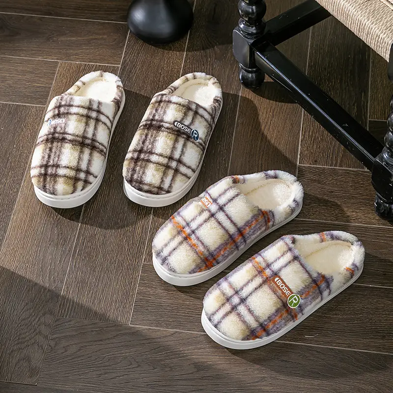 Women Plaid Fleece Lined Winter Slippers 2025 - Image 8