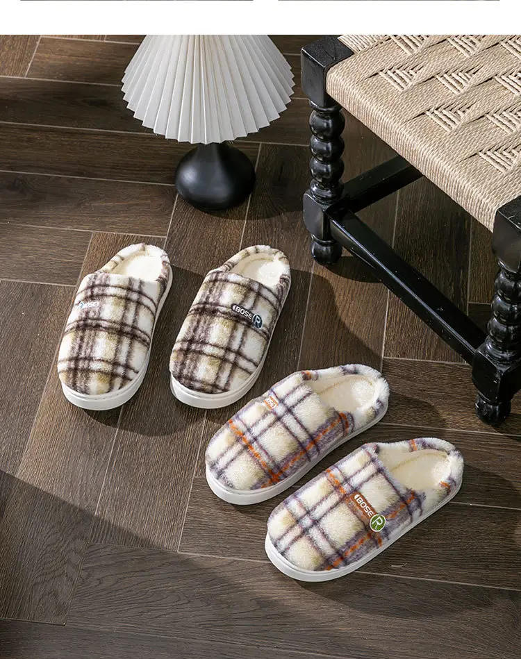 Women Plaid Fleece Lined Winter Slippers 2025 — feature 19