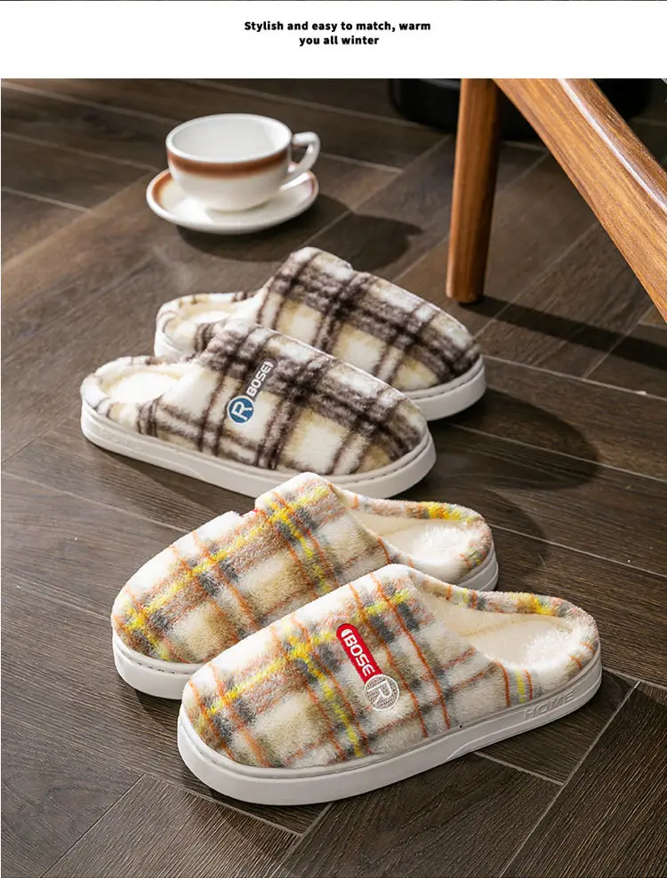 Women Plaid Fleece Lined Winter Slippers 2025 — feature 20