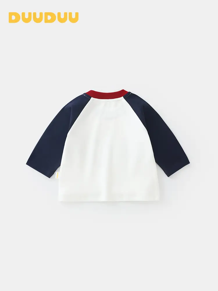Duuduu Baby Long Sleeve T-Shirt White Blue Red - Image 3