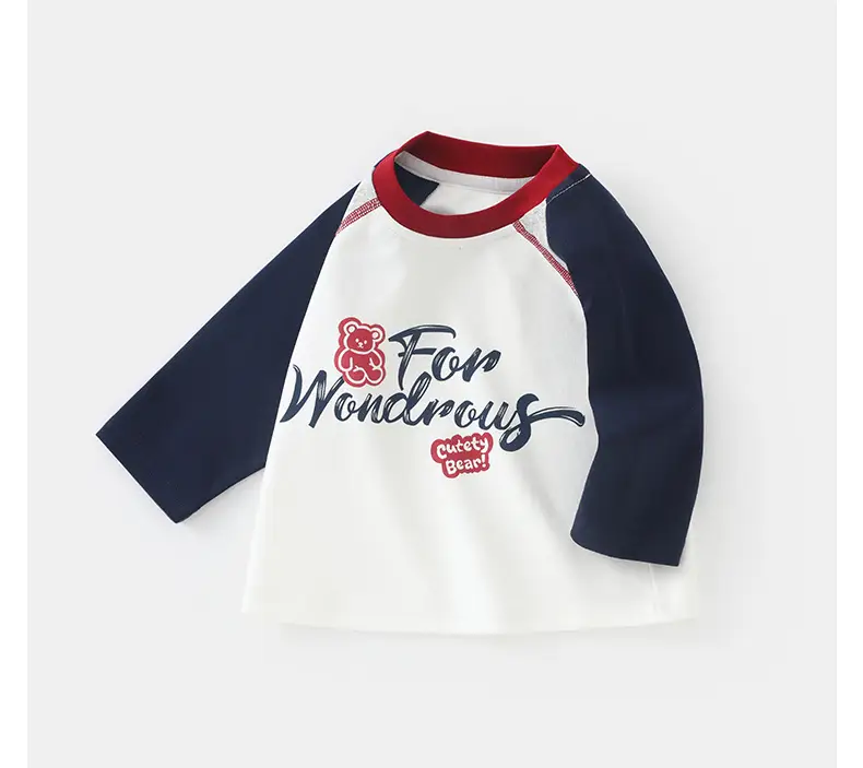 Duuduu Baby Long Sleeve T-Shirt White Blue Red — feature 11