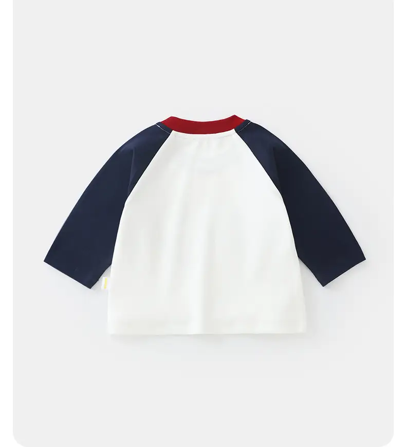 Duuduu Baby Long Sleeve T-Shirt White Blue Red — feature 12
