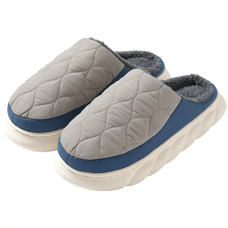 Large Size Plush Cotton Slippers Winter Men's Thick-Soled Fleece-Lined Warm Men's Home Waterproof Cotton Slippers Women's Winter Wholesale - Image 8