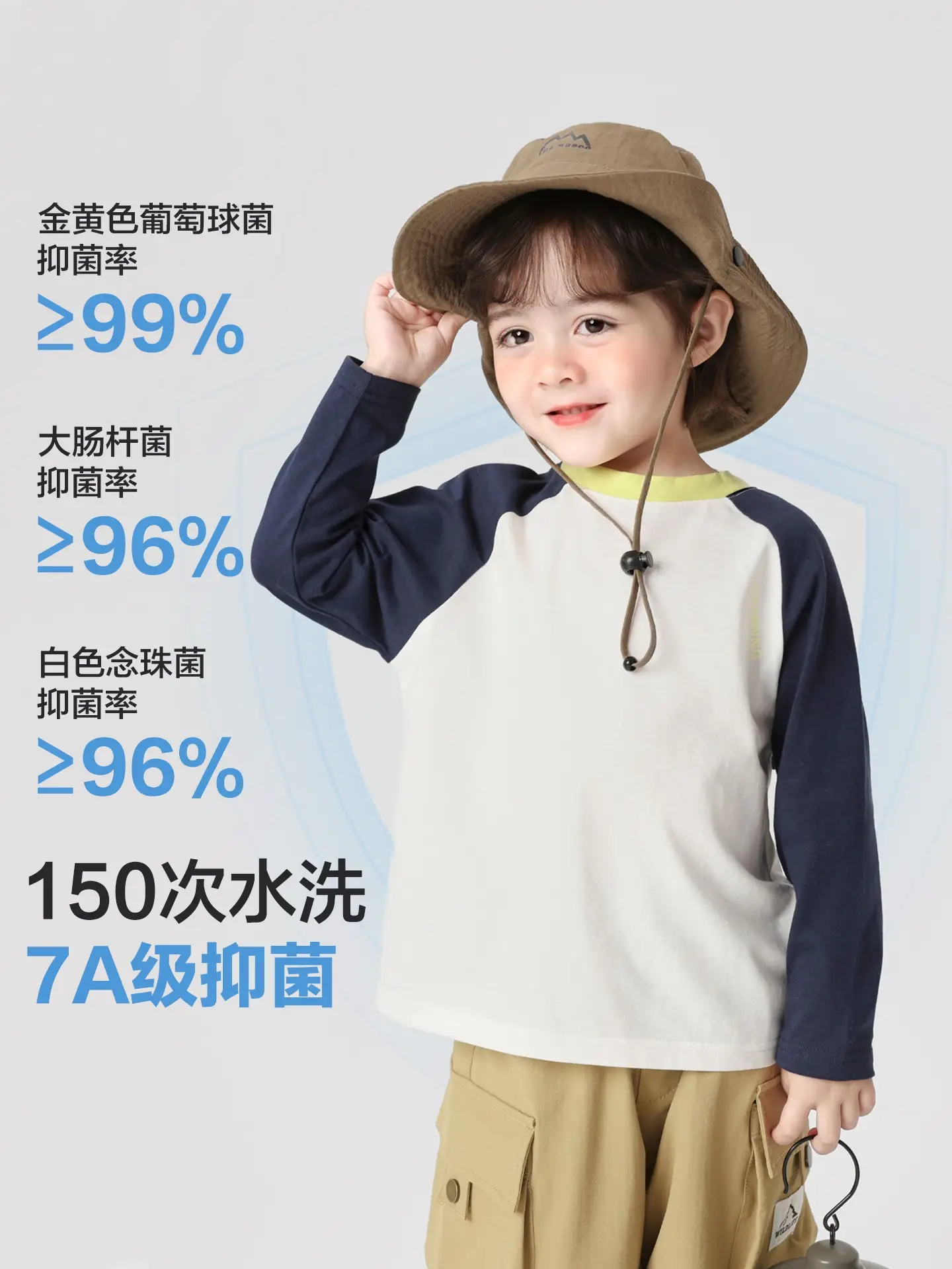 Right European Boys Pure Cotton Long Sleeve T-Shirt Light Blue - Image 5
